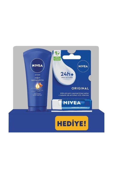 NIVEA کرم مراقبت از دست با رطوبت رسانی شدید ۷۵ میلیلیتر + رژ لب Original