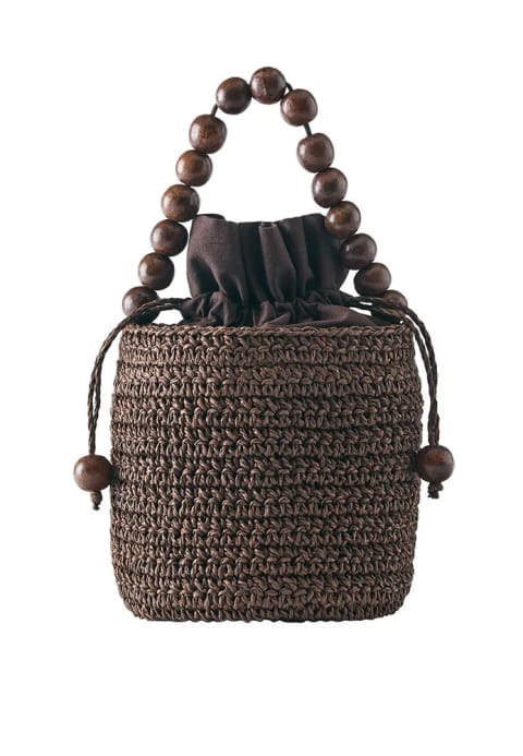 کیف سطلی طرح چوب با جزئیات مهره - Pull&Bear