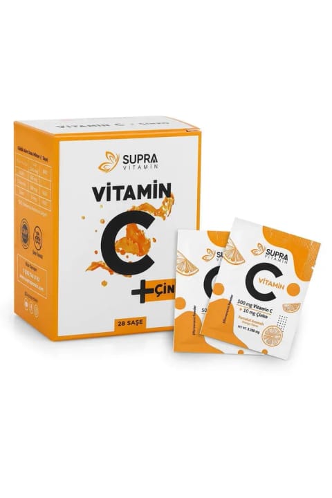 Supra Protein Vitamin C + Zinc (روی) - پودر جوشان حاوی پری بیوتیک اینولین