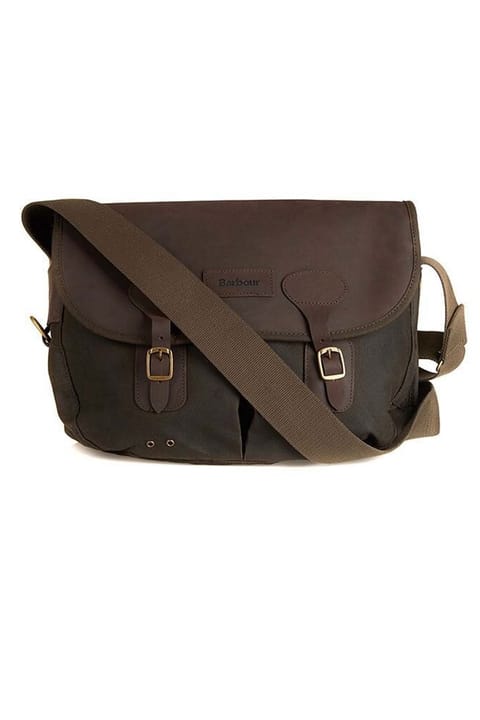 کیف نامه‌رسان چرمی روغنی Barbour Tarras مدل Ol71 زیتونی
