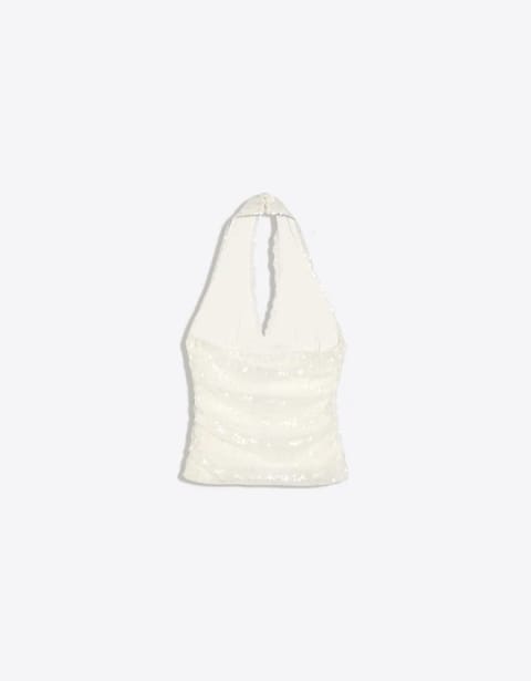 Sequin halter camisole top