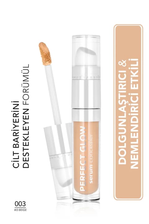 Flormar Perfect Glow سرم کانسیلر با اپلیکاتور اسفنجی، پوشانندگی بالا و پایانی مرطوب و درخشان