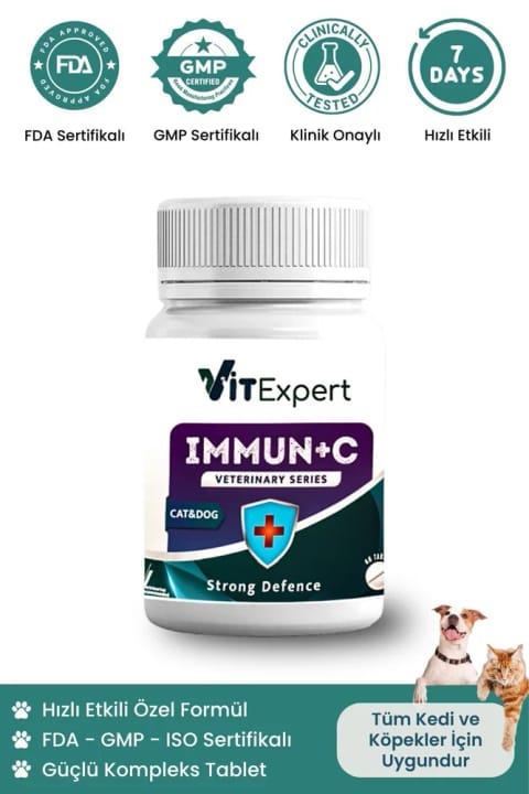 Vitexpert Immun C Strong Defence مکمل تقویت سیستم ایمنی سگ و گربه