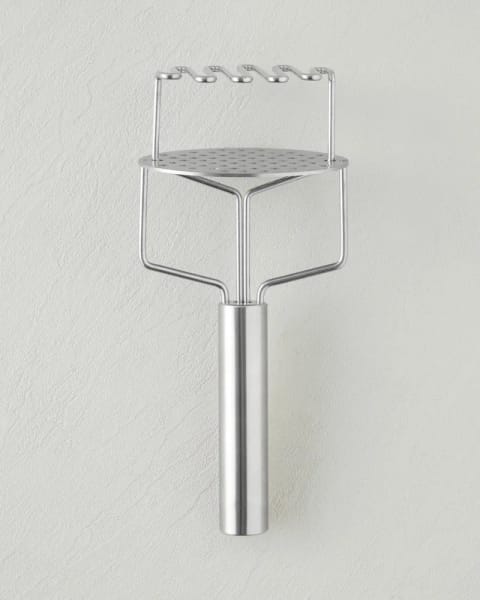 پوره‌کوب استیل ضدزنگ Steel Master سایز ۲۴ سانتی‌متر رنگ طوسی