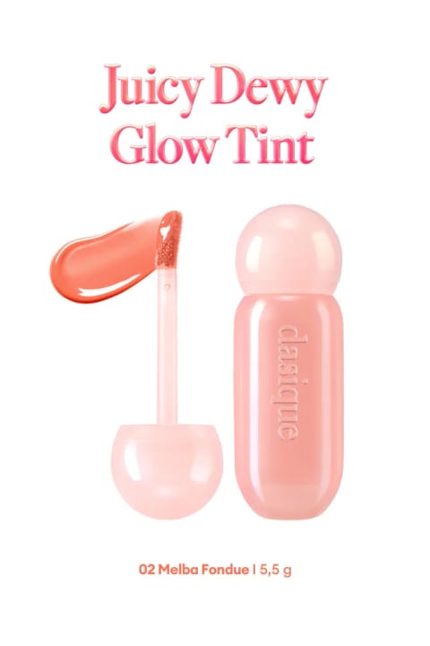 dasique تینت براق و مرطوبکننده با رنگی ملایم Juicy Dewy Glow — 02 Melba Fondue