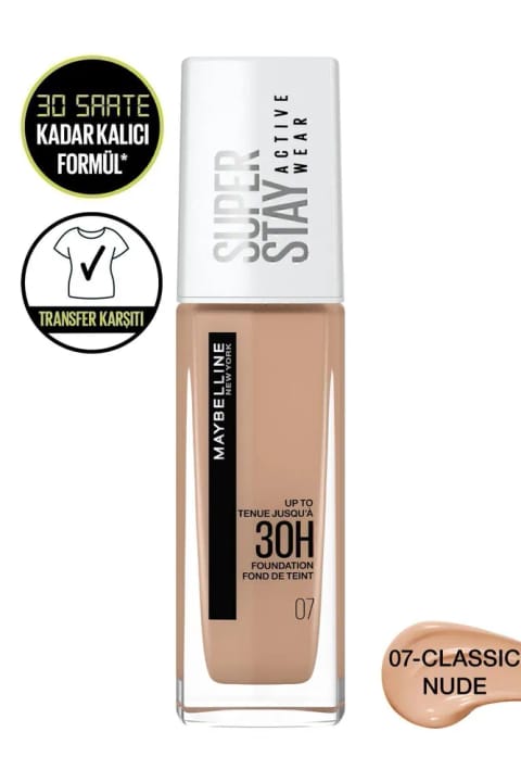Maybelline New York Super Stay Active Wear 30h کرم پودر 07 Classic Nude