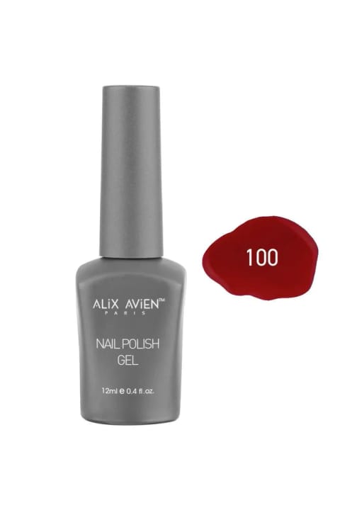 آلیکس آوین لاک دائمی قرمز تیره 100-لاک ژلی با رنگ دهی بالا 12 میلی لیتر-Nail UV...