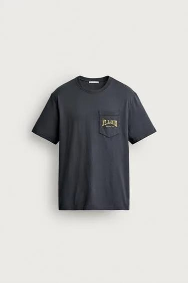 تی‌شرت جیب‌دار گلدوزی‌شده Zara