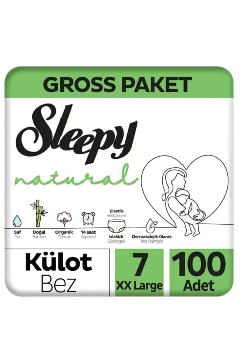 Sleepy Natural پوشک شلواری سایز 7 XXL بسته 100 عددی