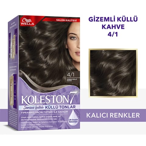 Wella Koleston 7 Kit Sonsuz Işıltılı Küllü Tonlar 4/1 Gizemli Küllü Kahve