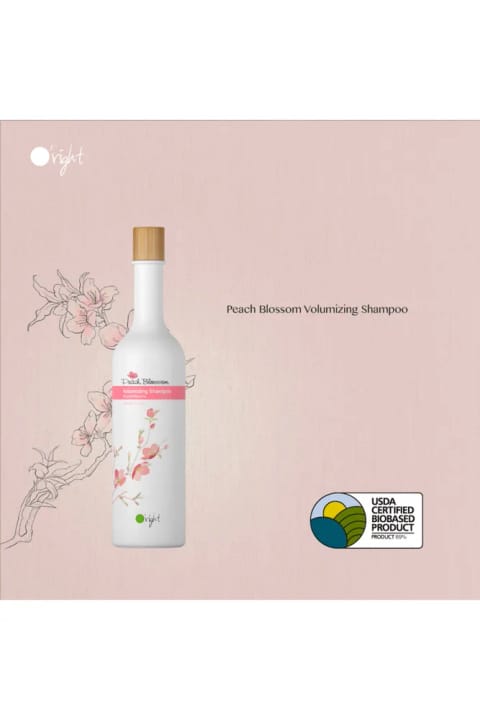 شامپو حجم‌دهنده O'right Peach Blossom مناسب موهای نازک و بی‌حالت