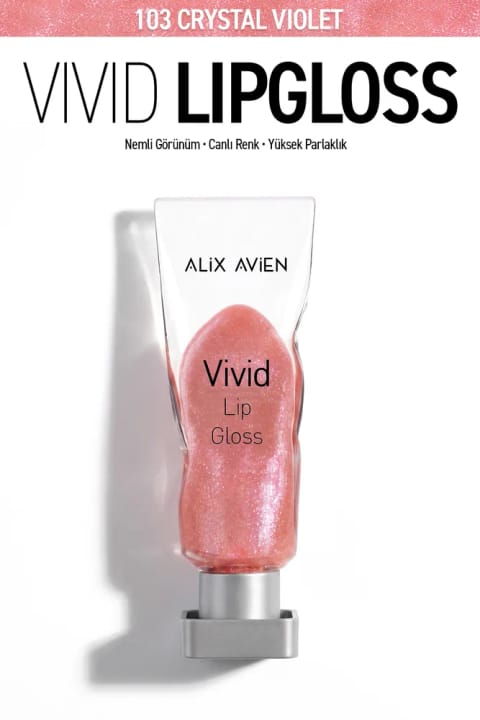 براقکننده لب مرطوبکننده Alix Avien حاوی Vitamin E با فینیش براق - Vivid Li... — 103 Crystal Violet