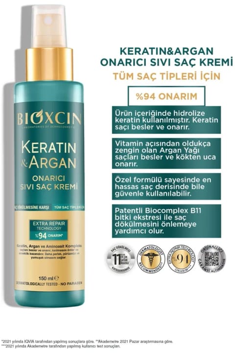 Bioxcin Keratin Argan ترمیمکننده مو