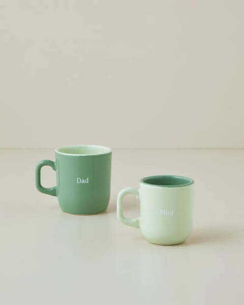 ست ۲ عددی ماگ سرامیکی Mini&Dad سبز ۱۵۰-۲۳۰ میلی‌لیتر