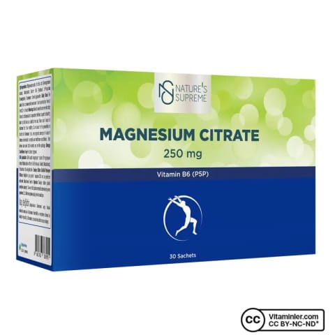 Nature's Supreme منیزیم سیترات + ویتامین B6 (P5P) 30 ساشه
