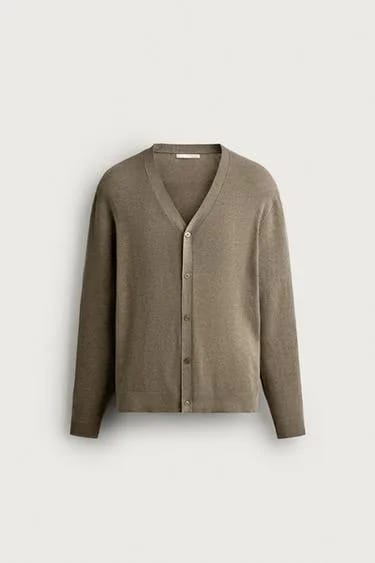 RIBBED RELAXED FIT CARDIGAN کاردیگان ریب راحت