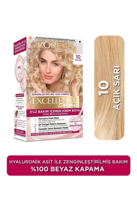 L'Oreal Paris Excellence Creme مو رنگ 10 بلوند روشن
