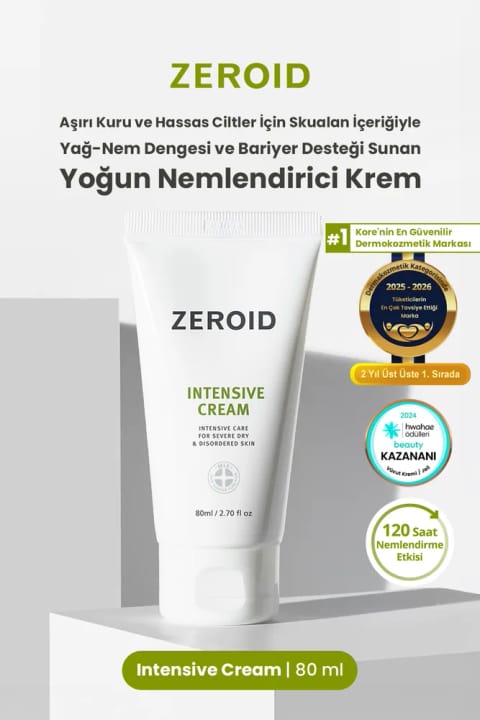 کرم مرطوبکننده شدید Zeroid با پشتیبانی از سد پوست برای پوستهای بسیار خشک و حساس