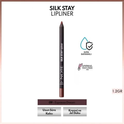 Note Silk Stay Lipliner مقاوم به آب با بافت ابریشمی 09 Espresso Dream