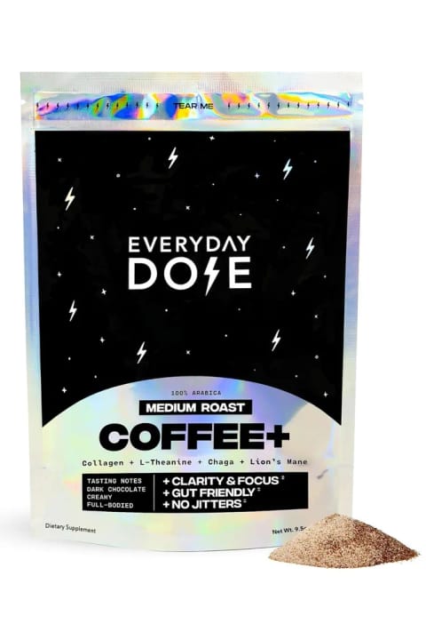 قهوه قارچ Everyday Dose رست مدیوم تیره با ۹۰ میلیگرم کافئین در هر وعده، ۳۰ ...
