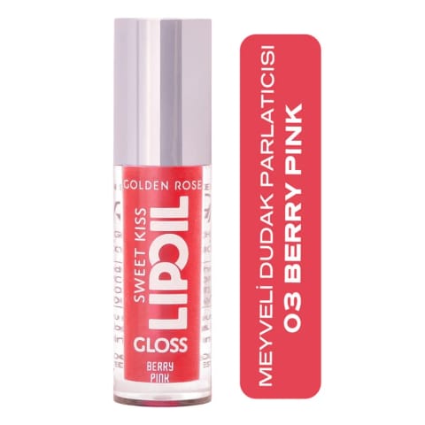 Golden Rose Sweet Kiss Lip Oil Gloss رژ لب مایع شماره 03 توت فرنگی صورتی
