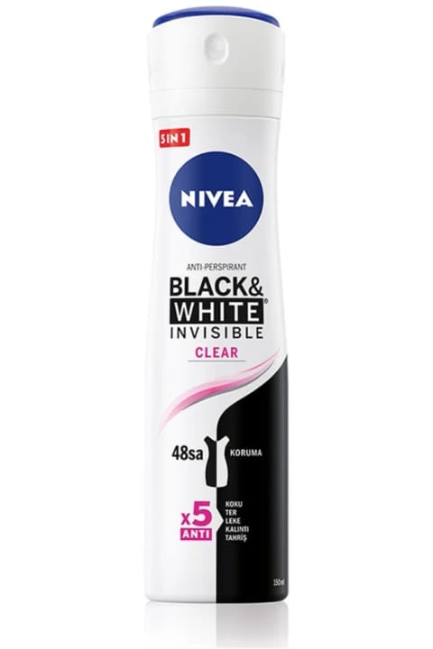 NIVEA Black & White Invisible Clear دئودورانت اسپری زنانه ۱۵۰ میلی‌لیتر