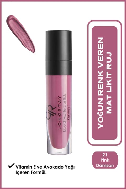 Golden Rose Longstay Liquid Matte Lipstick - 21 - رژ لب مایع مات ماندگار