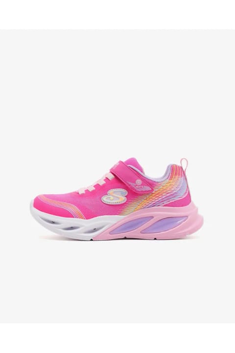 SKECHERS COSMIC GLOW - RAINBOW BEAM کفش اسپرت دختر بچه بزرگ صورتی با چراغ ...