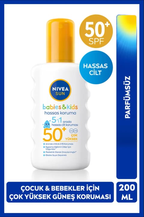 Nivea Sun Kids اسپری ضدآفتاب محافظ حساس SPF 50+ 200 میلیلیتر