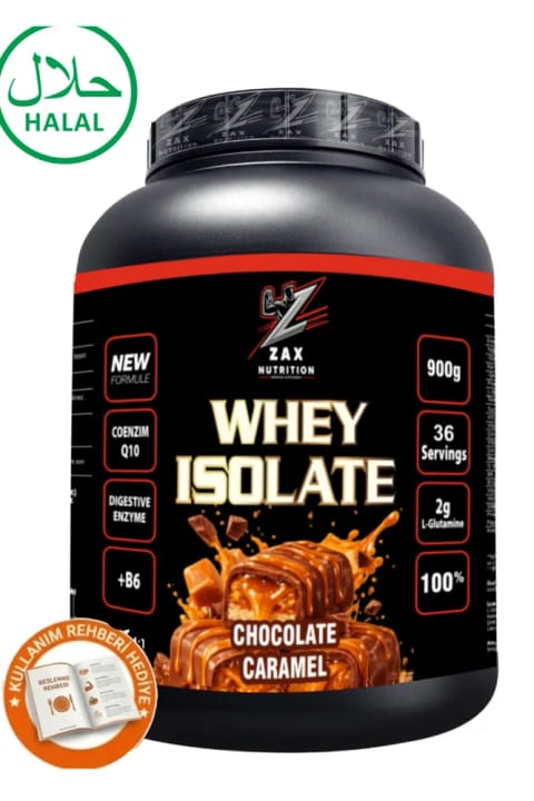 zax nutrition Whey Isolate Chocolate Caramel 900 گرم 36 سرویس سری Premium