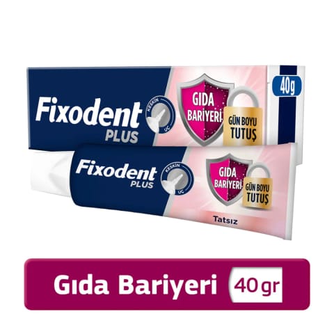 Fixodent Plus چسب پروتز دندان بدون طعم با سد غذایی ۴۰ گرم