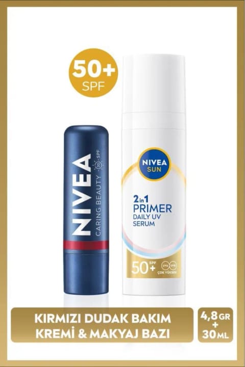 NIVEA SUN SPF50 پرایمر مرطوب‌کننده ضدآفتاب پایه آرایش ۳۰ میلی‌لیتر و قرمز...