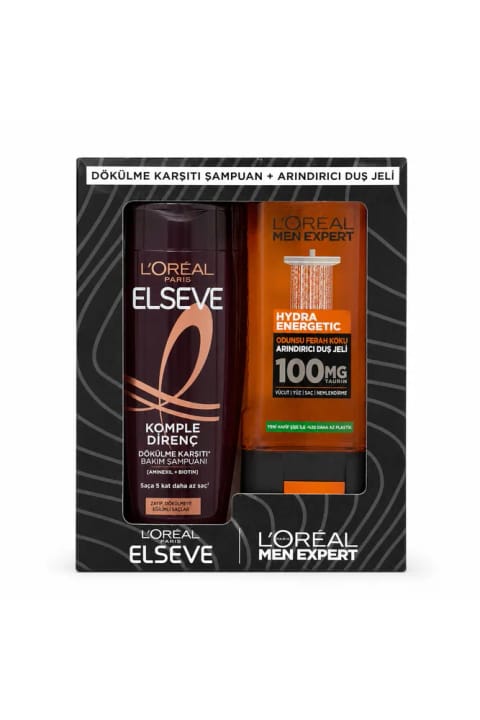 ELSEVE شامپو ضد ریزش مقاومت کامل + ژل دوش Men Expert Hydra Energetic