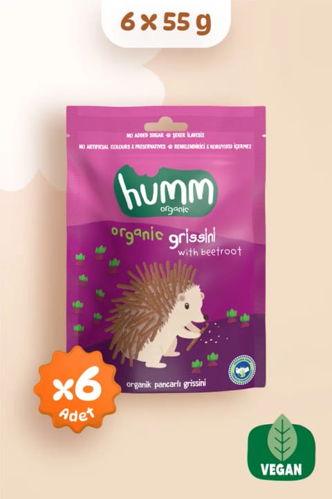 Humm Organic Grissini با چغندر ارگانیک 6×55 گرم