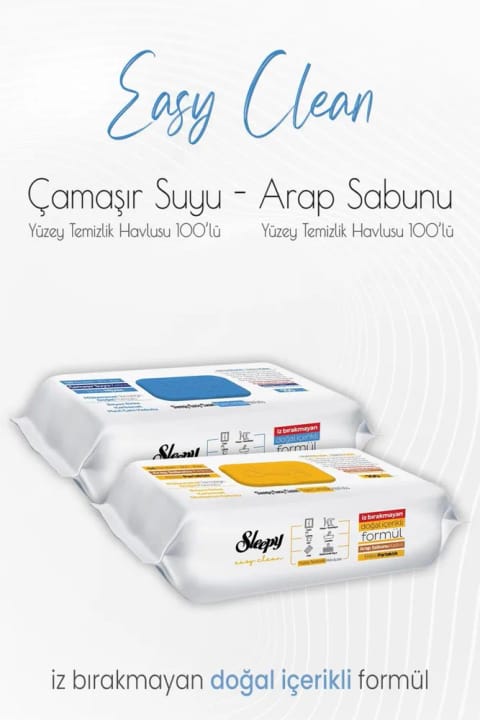 Sleepy Easy Clean دستمال تمیزکننده سطوح با افزودنی وایتکس و صابون عربی