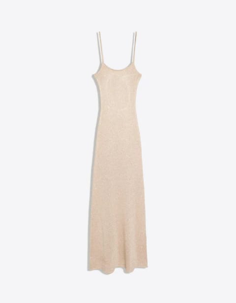 Sequin midi dress with straps