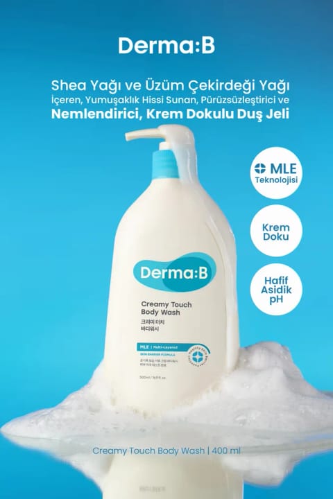 دوش ژل کرمی نرمکننده و مرطوبکننده Derma B