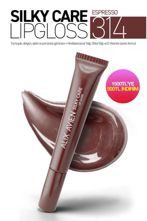 Alix Avien براقکننده لب با اثر حجمدهی و مرطوبکنندگی - Silky Care — 314 Espresso
