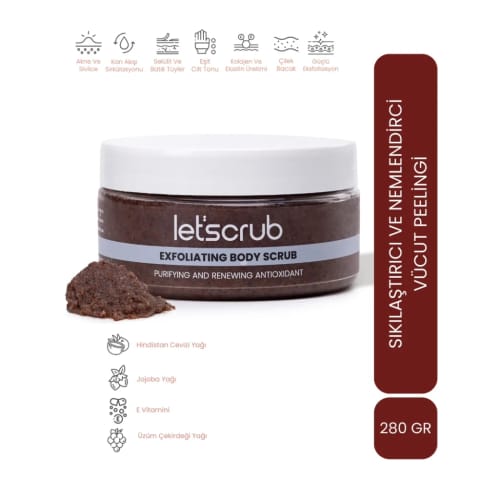 Let'scrub Antioxidant Body Scrub لایهبردار بدن با هسته انگور، سفتکننده و مرطوبکننده ۲۸۰ گرم
