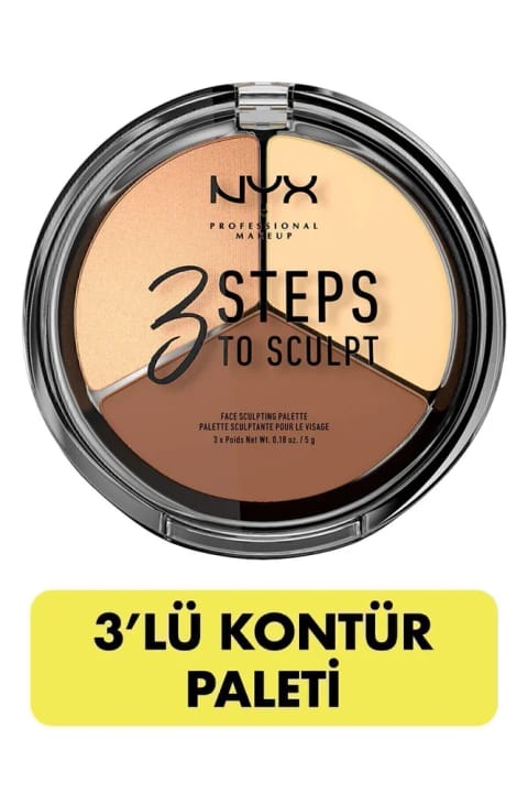 پالت کانتور ۳ رنگ NYX Professional Makeup - 3 Steps To Sculpt Light 80089709...