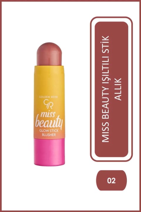 Golden Rose Miss Beauty Glow Stick Blusher - 02 Dusty Rose