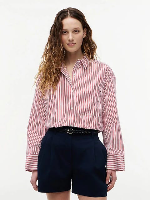 Tommy Hilfiger زنانه مدرن ریگولار پیراهن پاپلین