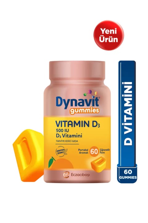 Dynavit Gummies Vitamin D3 - 60 عدد قرص جویدنی - مناسب برای تمام خانواده