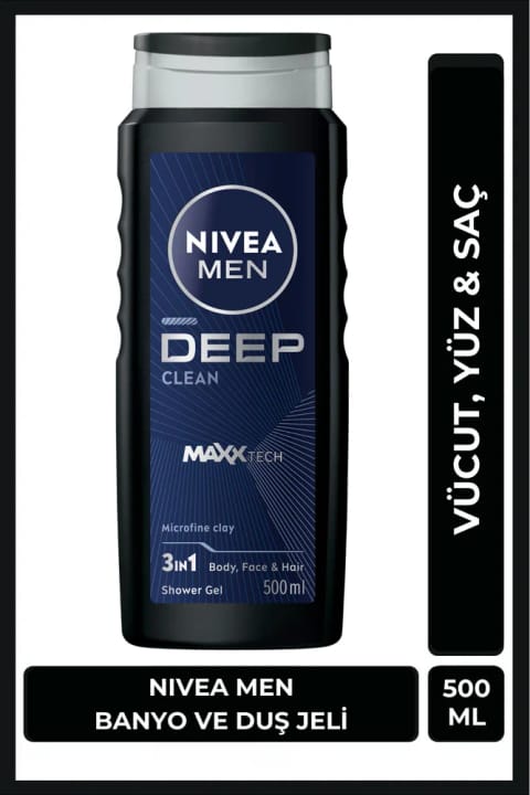 NIVEA MEN شاور ژل و حمام Deep Clean مردانه 500ml