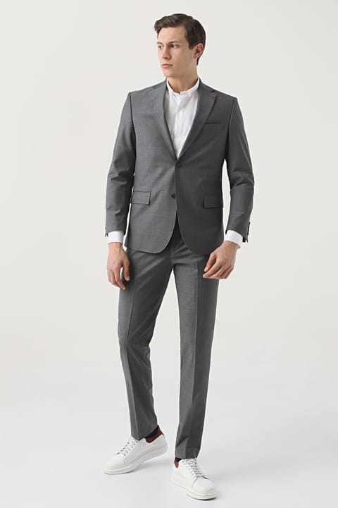 کتشلوار D'S Damat مدل Comfort Fit ساده طوسی Travel