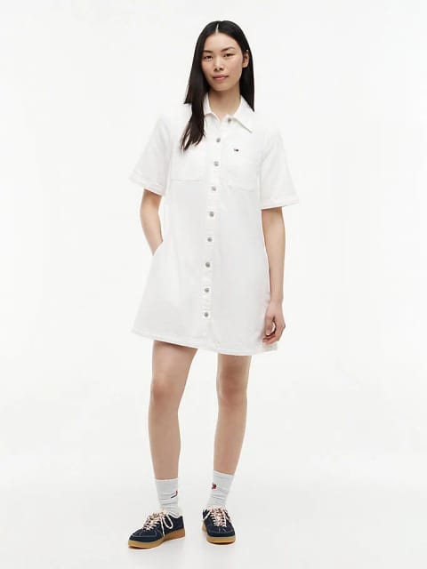 Tommy Hilfiger زنانه پیراهن A-Line Twill