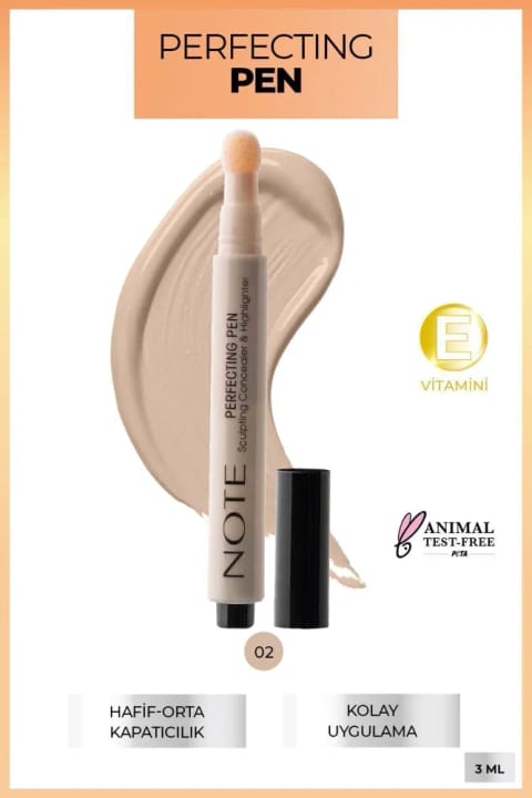 کانسیلر قلمی روشن‌کننده NOTE Perfecting Pen - 02 Warm Rose