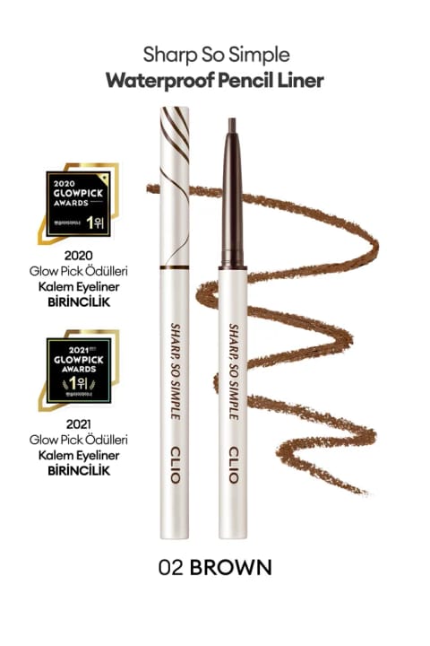 مداد چشمی ضد آب CLIO Sharp So Simple Waterproof Pen — 02 Brown