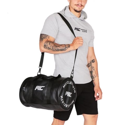 MuscleCloth کیف استوانه‌ای چرم مشکی