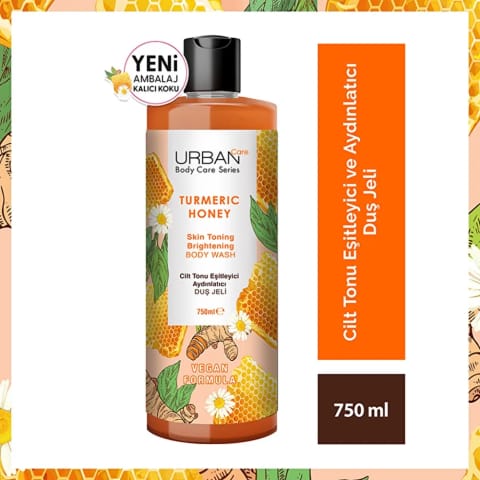Urban Care Turmeric Honey شاور ژل یکدستکننده و روشنکننده پوست 750 میل